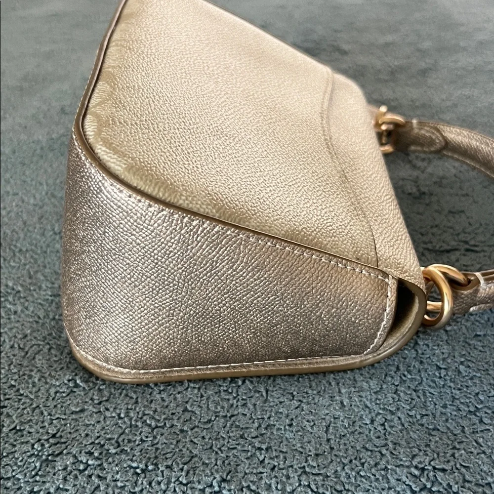 Coach Lysa Metallic Champagne Mini Top-Handle Crossbody - Picture 6 of 9